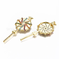 Латунные микро проложить кубического циркония большие кулоны&nbsp;ZIRC-Q200-011-NF