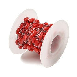 Цепи из нержавеющей стали 304 с окрашенными ракушечными бусинами STAS-B067-03P-01