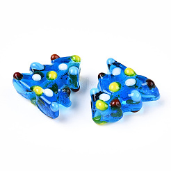 Рождественская тематика ручная работа лэмпворк неровные бусины LAMP-G142-06D