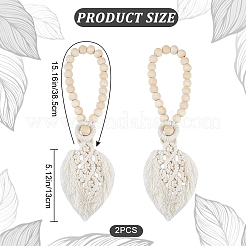 Хлопковые занавески с кисточками в виде листьев макраме AJEW-WH0038-38B