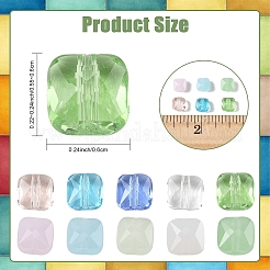 250шт 5 цвета прозрачные стеклянные бусины&nbsp;GLAA-YW0005-69