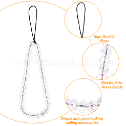 Мобильные ремешки из стеклянных бусин-ронделей HJEW-GO00058