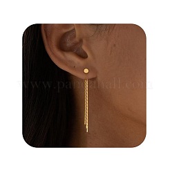Серьги-гвоздики с цепочкой из латуни FS-WGE0263-03