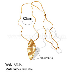 Длинные цепочки с подвеской в виде листа из нержавеющей стали 304.&nbsp;WGDFF54-02