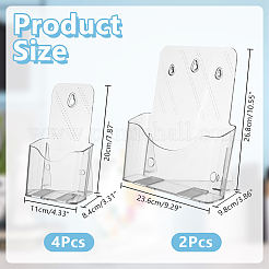 6 шт. 2 стиля прозрачный акриловый настенный стенд для брошюр AJEW-PH0005-86