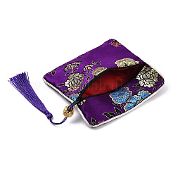 Китайская парча кисточка молния ювелирные изделия сумка подарочный мешочек&nbsp;ABAG-F005-07