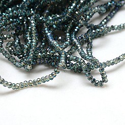 Стеклянные бусины с гальваническим покрытием  EGLA-J025-F25