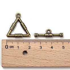 Сплавочные застежка тоггл тибетского стиля&nbsp;LS-TIBE-EA9149Y-AB-FF