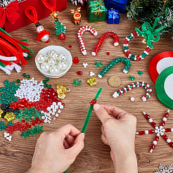 Наборы для изготовления украшений из акриловых бусин на рождественскую тематику&nbsp;DIY-PH0030-34