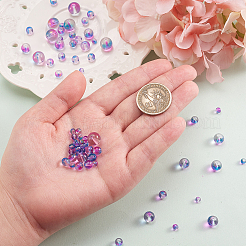 4 стили прозрачные окрашенные распылением стеклянные бусины GLAA-CJ0001-42