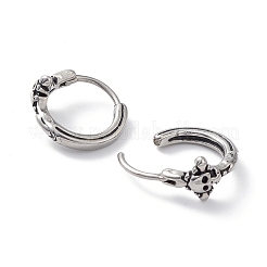 Не тускнеющие серьги-кольца с черепами из нержавеющей стали 304 для мужчин и женщин EJEW-F312-04AS