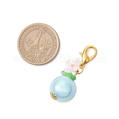 Круглые цветочные подвески из акрила и смолы&nbsp;HJEW-MZ00323