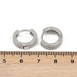 Латунные серьги-кольца из прозрачного кубического циркония EJEW-S277-09P-A