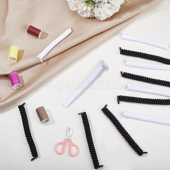 6 пара двухцветных полиэстеровых шнурков с завитками без завязок&nbsp;AJEW-CP0010-32A