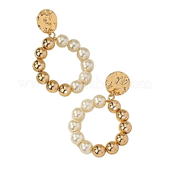 Серьги-гвоздики с круглыми бусинами из сплава и пластика с жемчугом FS-WG641A5-01