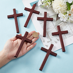 6шт деревянный крест настенный декор&nbsp;AJEW-GO0002-23A