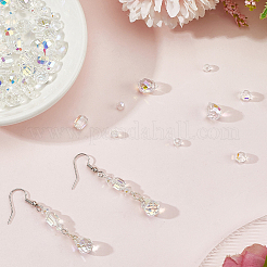 114шт прозрачные гальванические стеклянные бусины&nbsp;GLAA-PA0001-17E