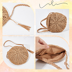 1 шт. трикотажные сумки через плечо из папируса и хлопка AJEW-BBC0002-27A