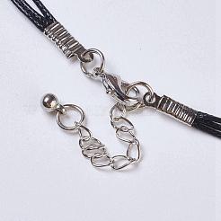 Многоуровневое колье из вощеного шнура NJEW-P185-A06