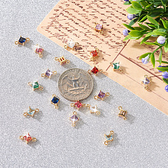 20 шт. 10 стиля подвески-коннекторы из латуни с кубическим цирконием и стеклом&nbsp;KK-CW0001-06
