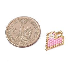 Подвески в виде сердечек из бисера&nbsp;PALLOY-MZ01147-03