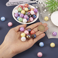 60шт 10 цвета УФ-покрытием радужные радужные акриловые бусины&nbsp;PACR-TA0001-08