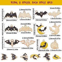 36шт 6 стиля сплава эмалевые подвески ENAM-SC0003-44