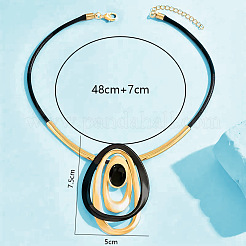 Овальные ожерелья из сплава и смолы с подвесками FS-WG6879B-01