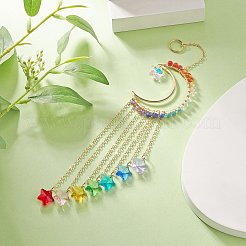 Подвесные украшения из натурального драгоценного камня и латуни HJEW-JM01036