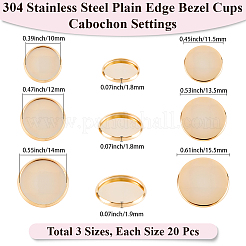 60 шт. 3 чашки из нержавеющей стали 304 с гладкими краями&nbsp;STAS-BBC0007-86