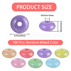 500шт УФ-покрытие непрозрачные акриловые бусины MACR-PA0001-22