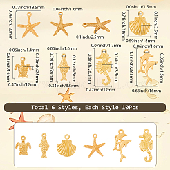 60шт 6 стиля наборы подвесок из сплава на морскую тематику&nbsp;FIND-SC0016-91