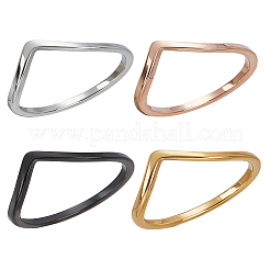 4 шт. 4-х цветные кольца из нержавеющей стали для женщин&nbsp;RJEW-LP0001-30