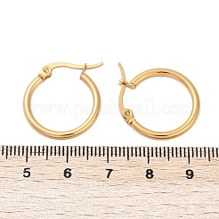 Серьги-кольца из нержавеющей стали 201 с вакуумным покрытием PVD и штифтами из нержавеющей стали 304 для женщин&nbsp;LS-EJEW-D279-12G-05