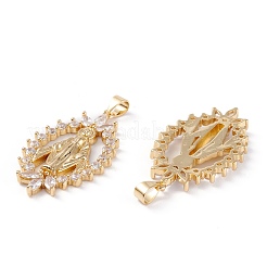 Латунные микропаве прозрачные подвески с фианитом ZIRC-M116-22G