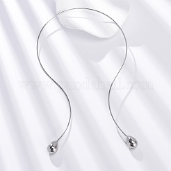 Ожерелья-чокеры из нержавеющей стали 304 в форме капли для женщин NJEW-C068-01P