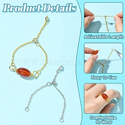 4 шт. 2-х цветная регулируемая латунная цепочка для изготовления колец на палец RJEW-CJ00001