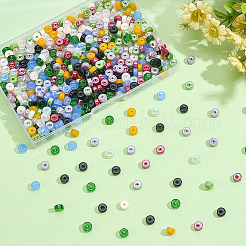 600 шт. 12-х цветные стеклянные бусины-имитаторы из нефрита SEED-ME0001-05