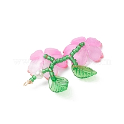 Подвески-цветы из стеклянных бусинок&nbsp;PALLOY-MZ00989