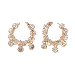 Кольцо-манжета с подвесками из прозрачного стекла&nbsp;EJEW-TA00158