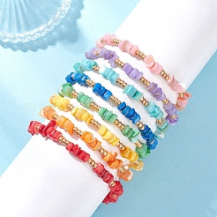 8 шт. браслеты из плетеных бусин из натуральной пресноводной ракушки&nbsp;BJEW-MZ00235