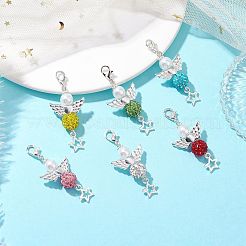 Подвеска в виде диско-шара с ангельским паве&nbsp;HJEW-JM03067-01