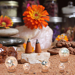 5 комплект из 5-х круглых стеклянных колпаков-куполов с переливающимся эффектом AJEW-DR0001-08