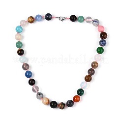 Ожерелья из круглых бусин из натуральных и синтетических камней NJEW-T016-08