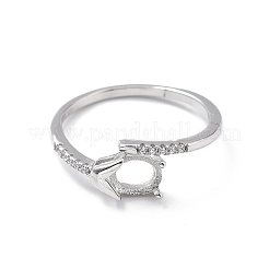 925 кольцо из стерлингового серебра с родиевым покрытием и прозрачным кубическим цирконием STER-C011-01P