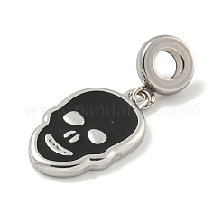 304 нержавеющая сталь черная эмаль европейские подвески-шармы&nbsp;STAS-U005-43P