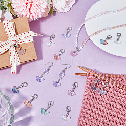 56шт 7-х цветная бабочка акриловая подвеска украшение&nbsp;HJEW-PH01974