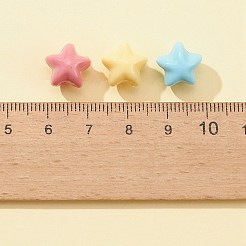 50шт 6 цвета непрозрачные акриловые бусины MACR-FS0001-58