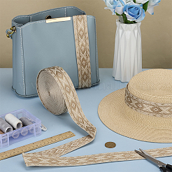 10 ярд полиэстеровой ленты в этническом стиле с ромбами&nbsp;SRIB-FG0001-35B