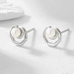 Простые и элегантные серебряные серьги-гвоздики для женщин NN9248-2